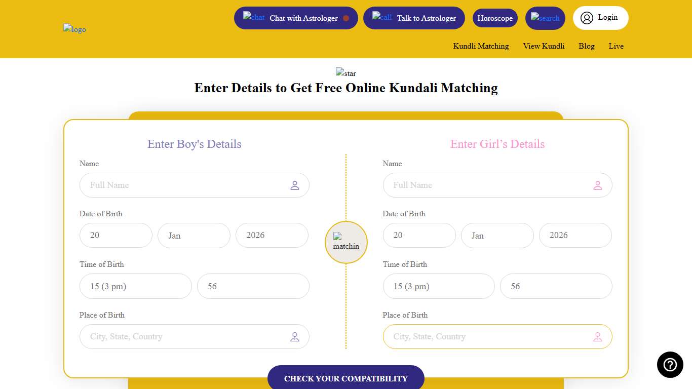 Free Kundali Matching | Free Kundli Milaan for Marriage | AstroManch