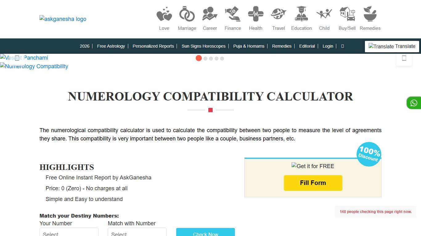 Free Numerology Compatibility Calculator - Check how numerology compatibility works