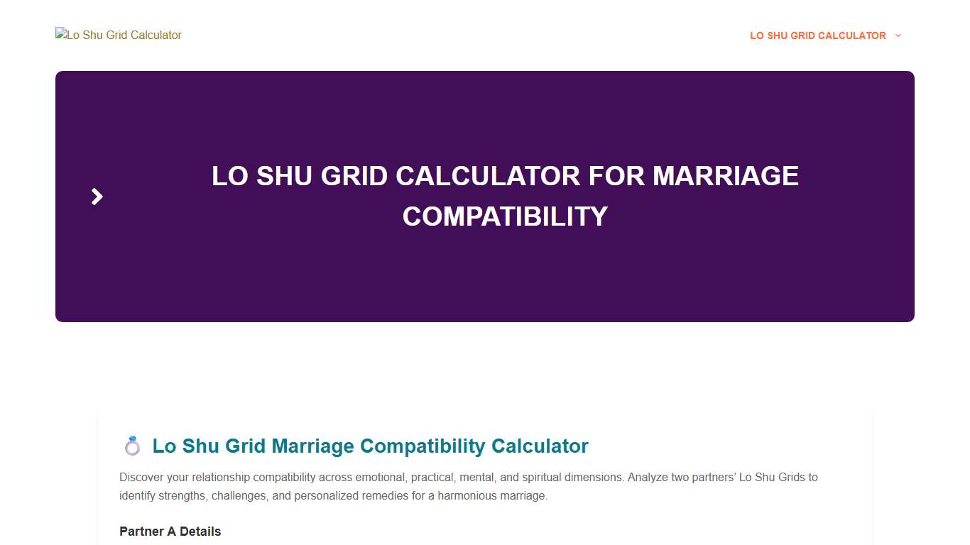 Lo Shu Grid Calculator for Marriage Compatibility 2026